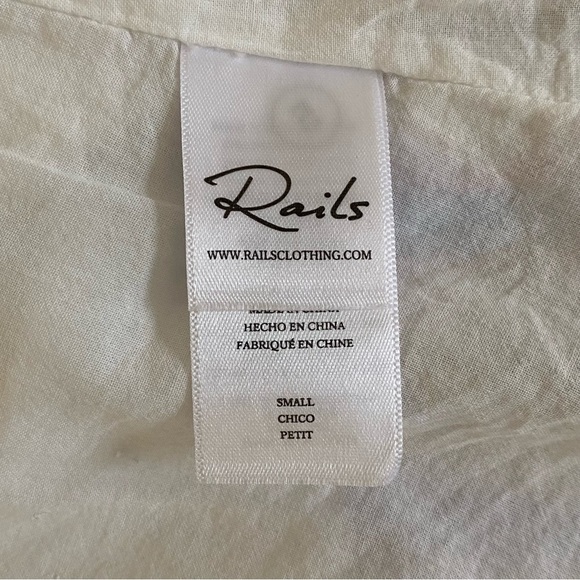 Rails Sandy Dress Tahiti Stripe Small Linen Blend Tiered Ruffle Coastal Travel - Picture 13 of 15